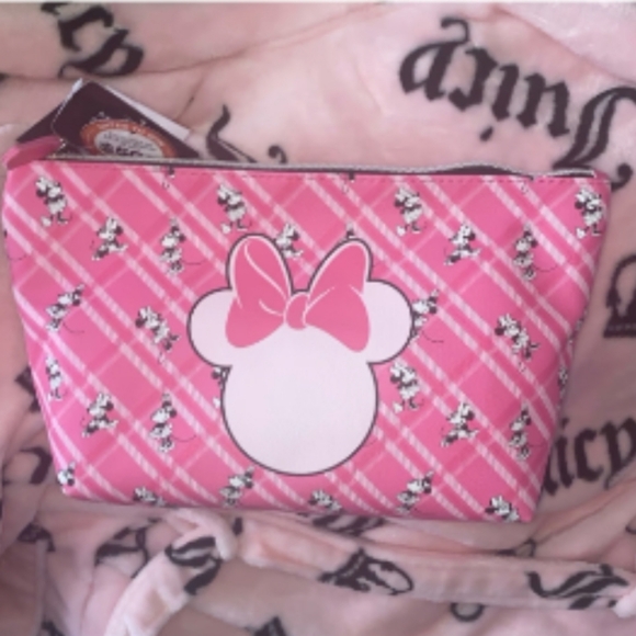 Minnie Mouse Pink Disney Cosmetic Makeup Toiletry Travel Bag NWT - Picture 2 of 5